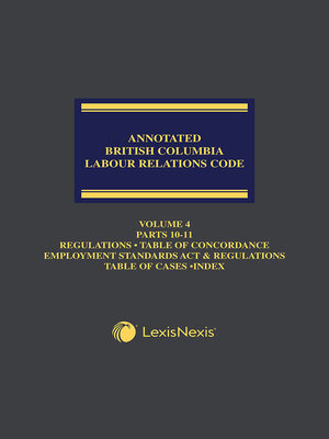 cover image of Annotated British Columbia Labour Relations Code